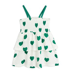 Green Hearts Smock Dress by Mini Rodini