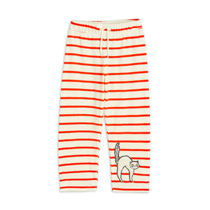Angry Cat Stripe Velour Trousers by Mini Rodini