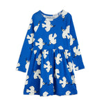 Blue Peace Dove Long Sleeve Dress by Mini Rodini x Wrangler