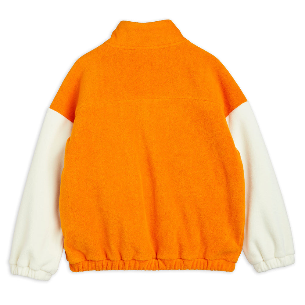 Orange Fleece Stripe Jacket by Mini Rodini