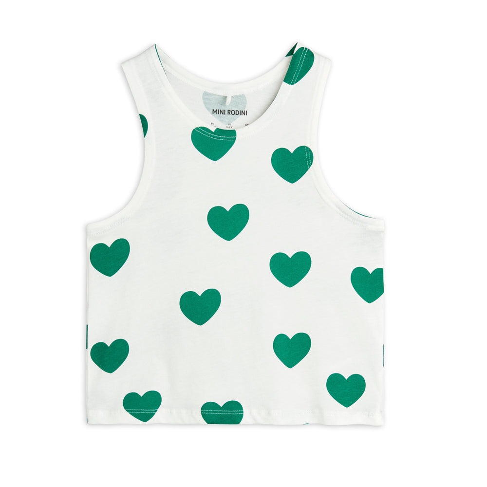 Green Hearts Tank by Mini Rodini