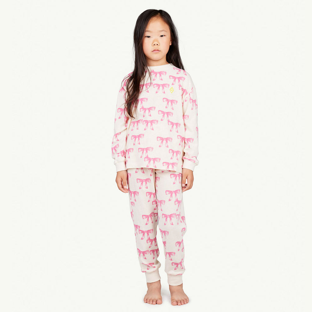 
            
                Load image into Gallery viewer, Llama Kids Pajamas Pink Bows by The Animals Observatory
            
        