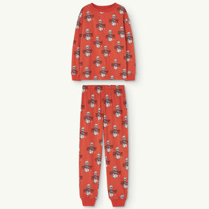 Llama Kids Pajamas Red Poodles by The Animals Observatory