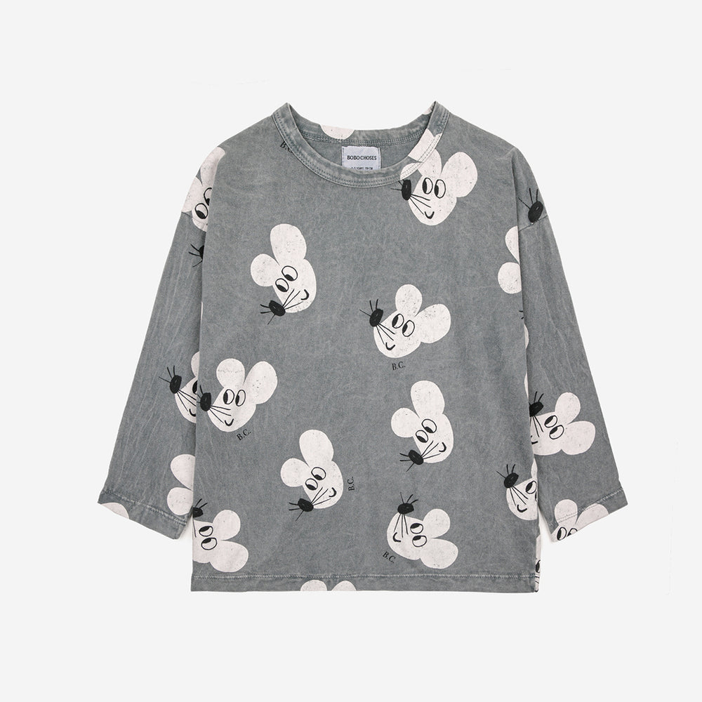 Mouse All Over Long Sleeve Tee by Bobo Choses