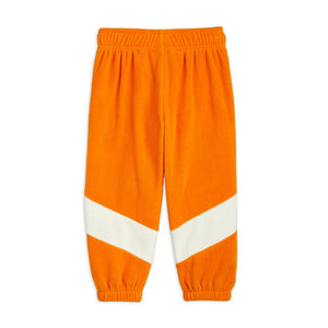 Orange Fleece Stripe Trousers by Mini Rodini