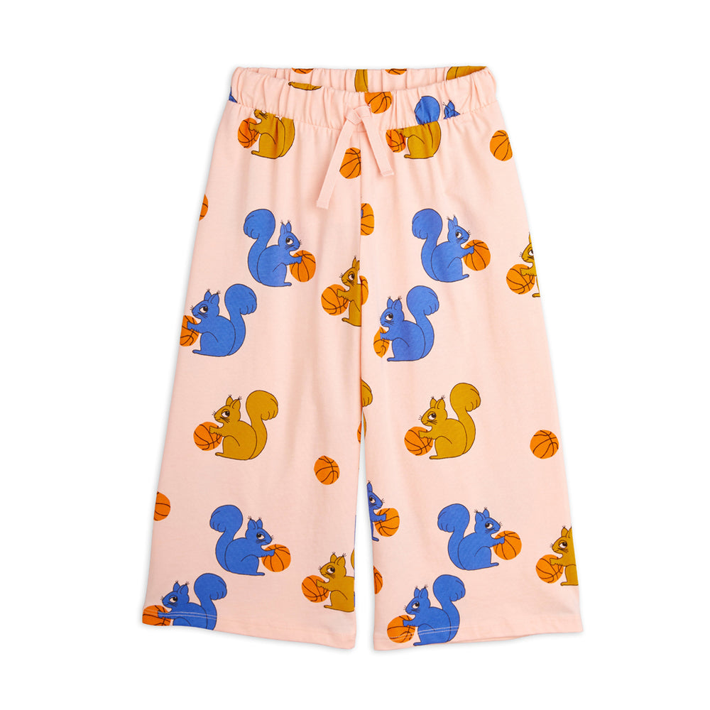 Basketball Squirrels Pink Trousers by Mini Rodini