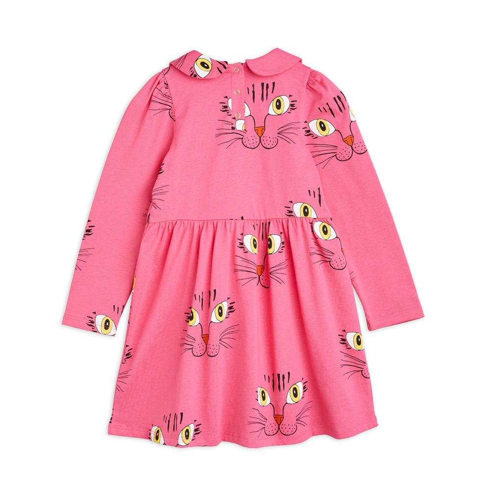 
            
                Load image into Gallery viewer, Pink Cat Face Long Sleeve Dress by Mini Rodini
            
        