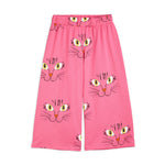 Pink Cat Face Trousers by Mini Rodini
