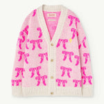 Racoon Kids Cardigan Pink Bow by The Animals Observatory