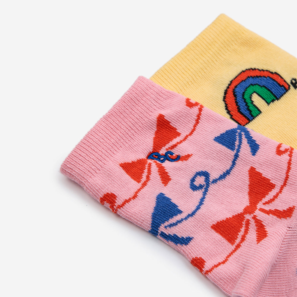Rainbow and Ribbon Bow Short Socks Pack by Bobo Choses