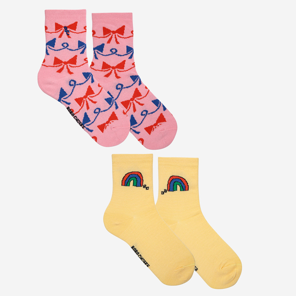 Rainbow and Ribbon Bow Short Socks Pack by Bobo Choses