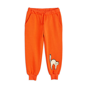 Red Angry Cat Sweatpants by Mini Rodini