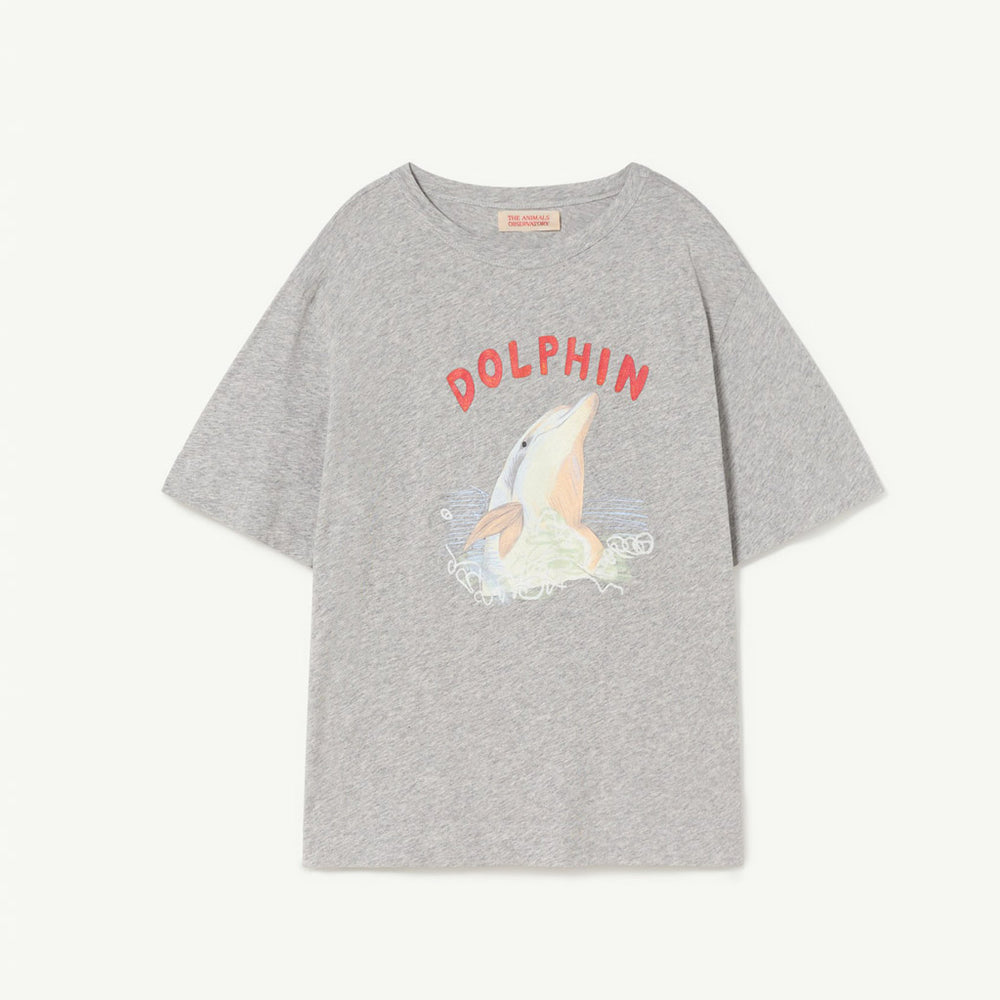 Rooster Oversize Kids Tee Grey Dolphin by The Animals Observatory
