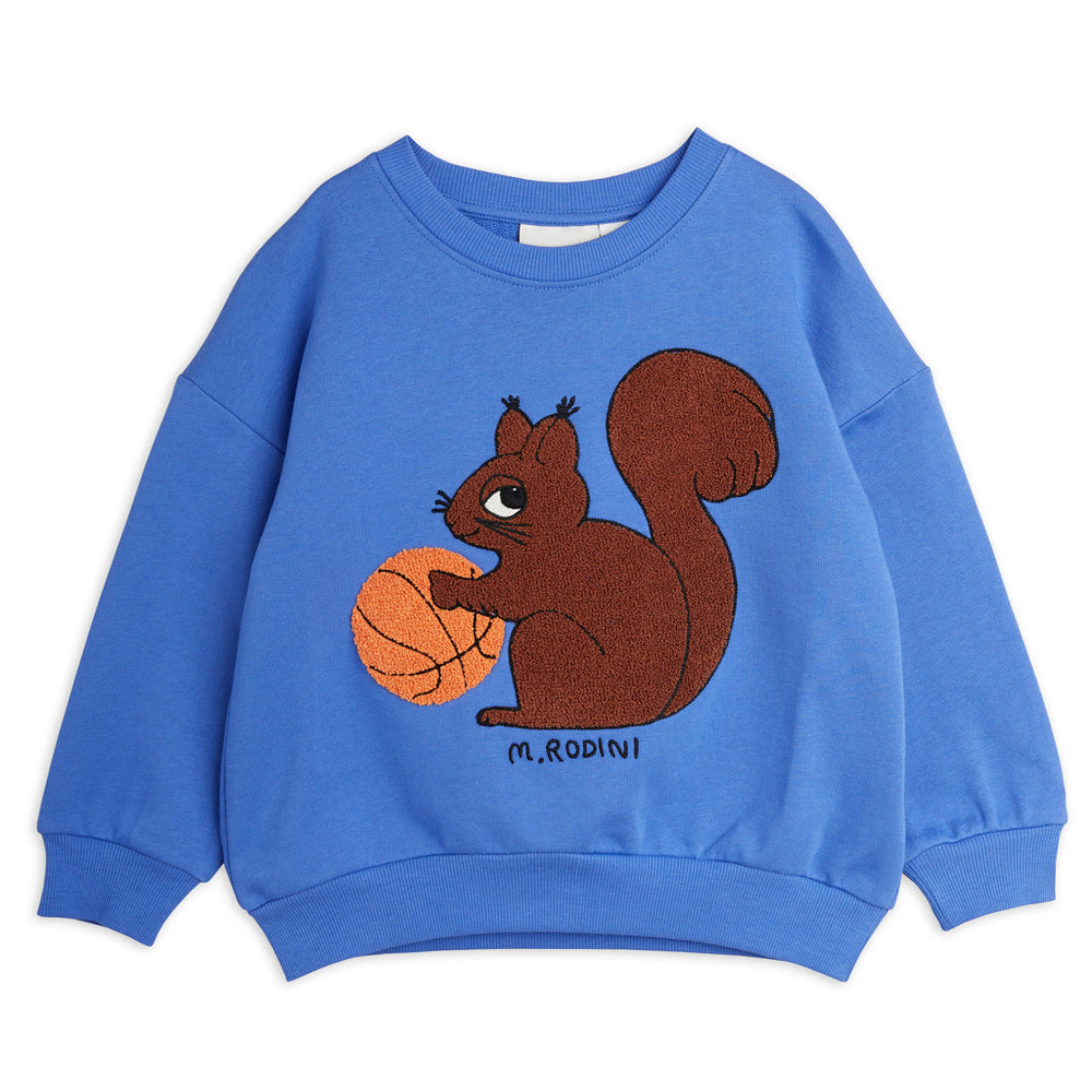 Squirrel Chenille Embroidered Sweatshirt by Mini Rodini