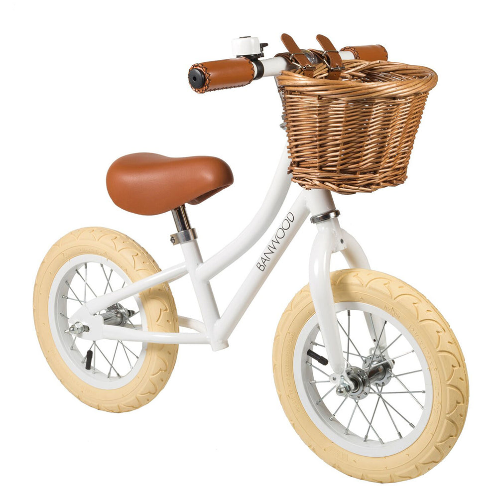
            
                Load image into Gallery viewer, First Go! White Banwood Bike
            
        