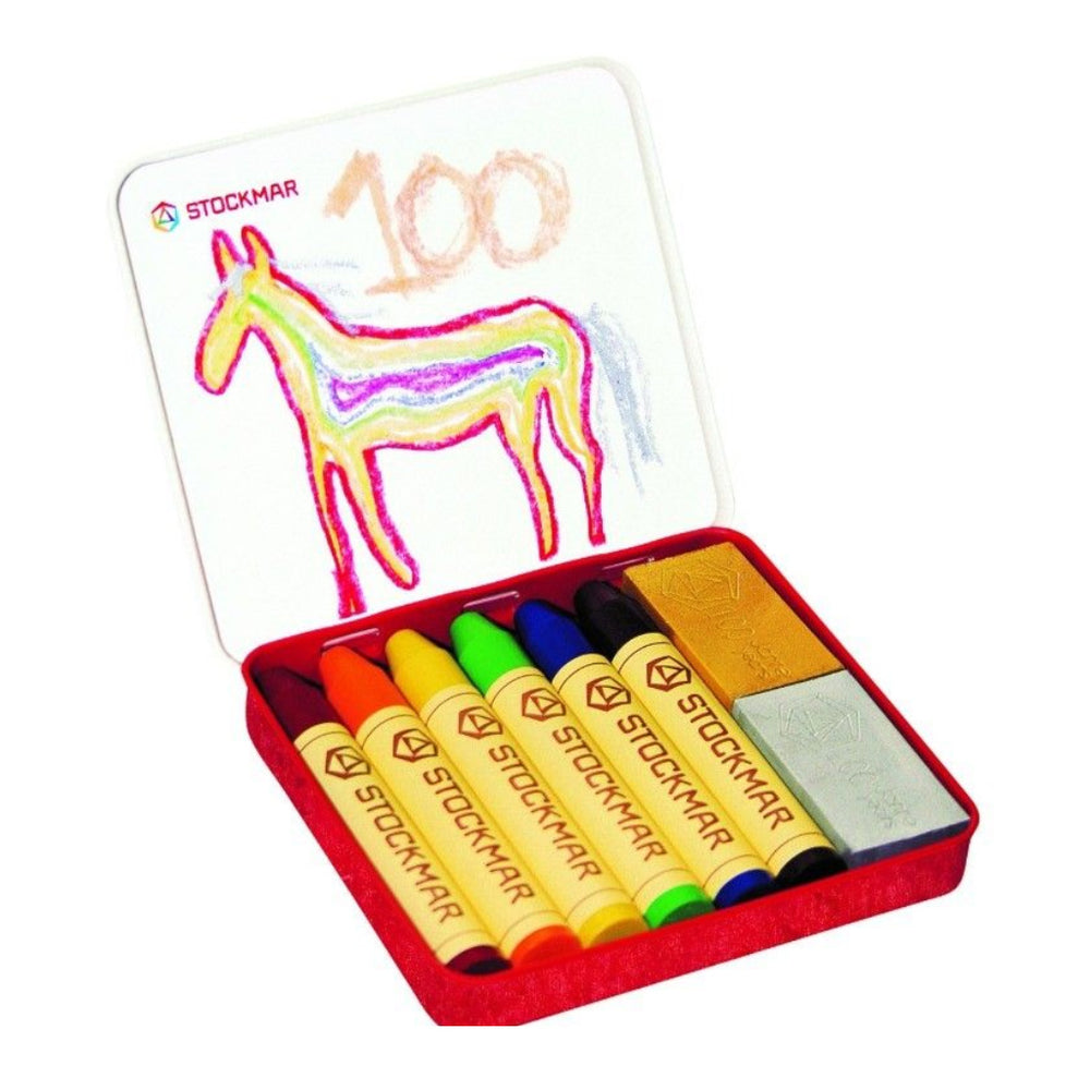 
            
                Load image into Gallery viewer, Stockmar Rainbow Edition Wax Stick Crayons - 8 Assorted
            
        